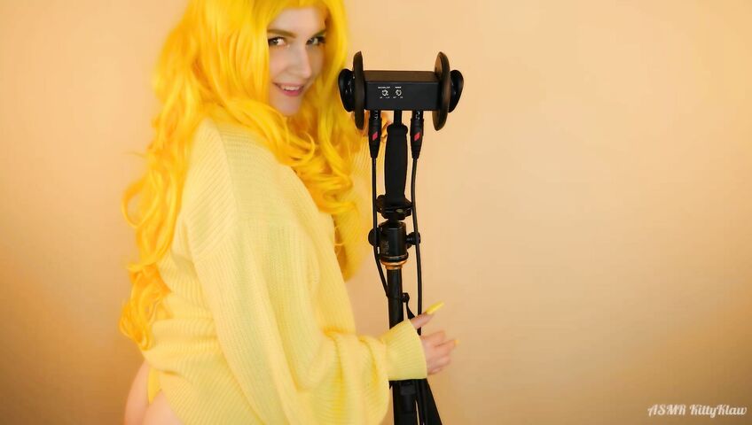 Kitty Klaw ASMR - Yellow - Licking and Mouth sounds