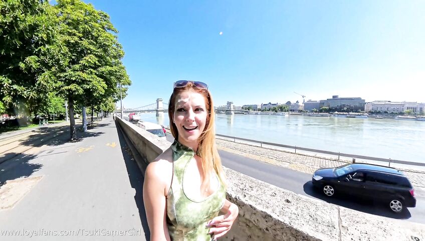 TsukiGamerGirl - Cumwalk on the Danube promenade